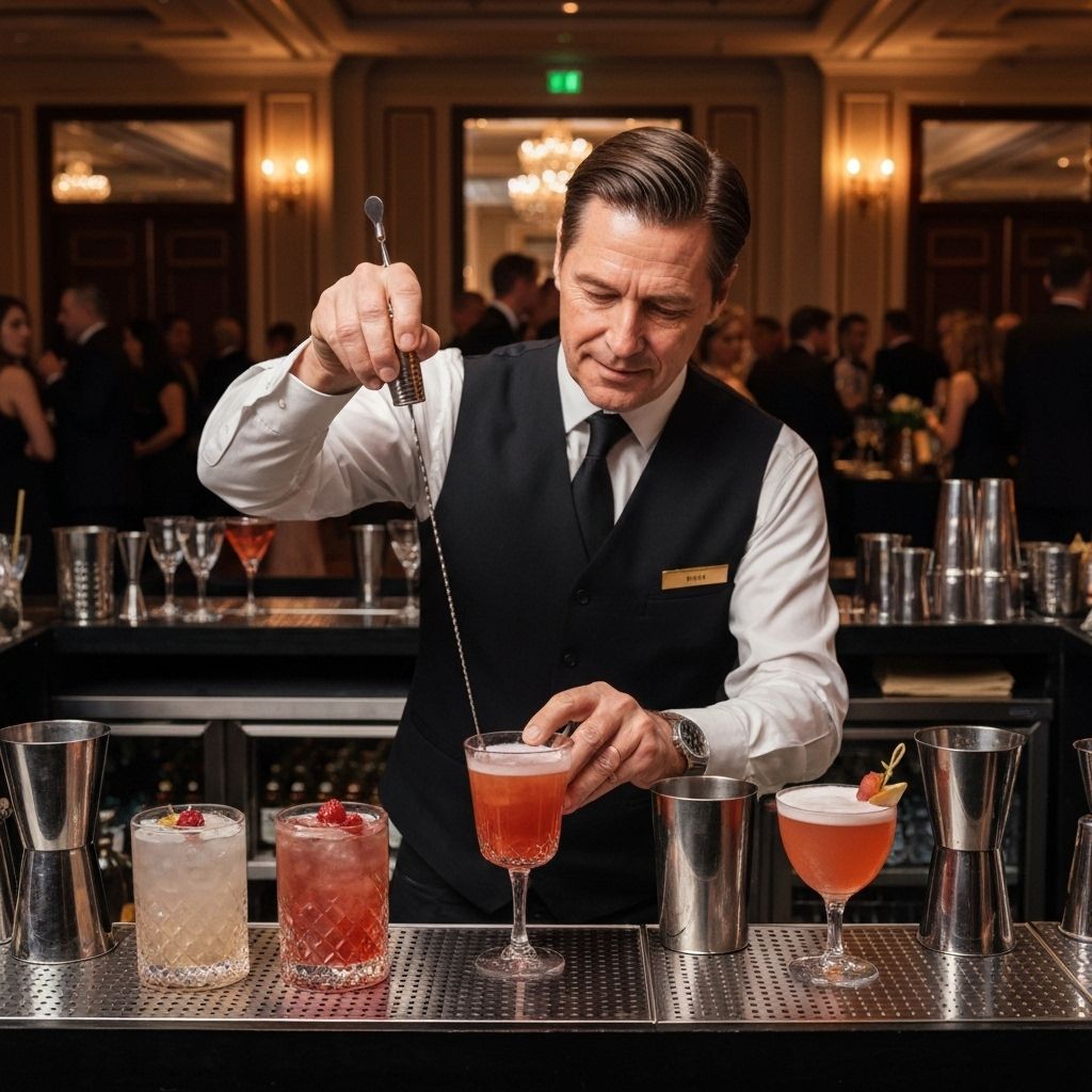 Bartender preparando drinks
